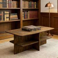 Table basse rectangulaire en bois d'acajou de haute qualité, style moderne, meubles de salon en bois massif, écologique, durable pour la maison