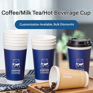 Impression de logo personnalisé sur gobelets à café jetables à double paroi de 4 oz, 8 oz, 10 oz, 12 oz, 16 oz, 20 oz, 22 oz - Product Image 5