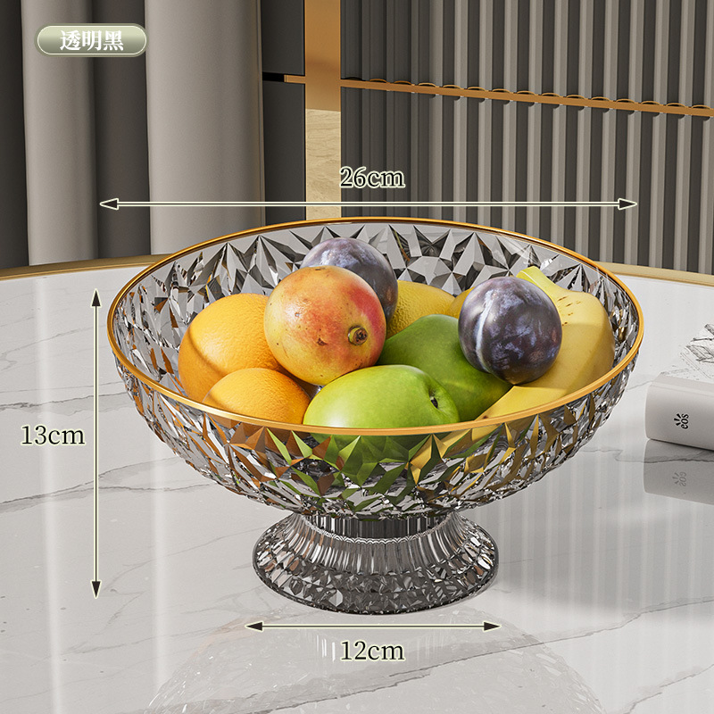 Round, tall, draining fruit plate [Transparent Black]