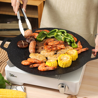 Poêle à Rôtir/Griller Rectangulaire en Fonte d'Acier Antiadhésive Maifan, Style Coréen, Polyvalente, pour Barbecue Extérieur
