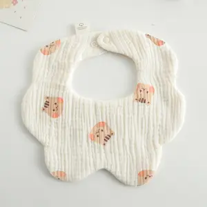 Design Competitive Price Drooling And Teething Customized Baby Cotton Bib White