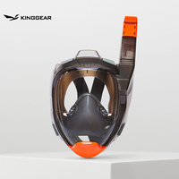 Masque de plongée avec caméra intégrée KingGear pour adultes, vue panoramique à 180 degrés, visage entier, matériau PC+PP+silicone, tailles S/M/L/XL