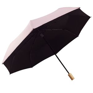 High Quality Fashion Design Wooden Handle 3 Folding 10 Ribs <b>Umbrellas</b> for Rainy and Sunny Days - Product Image 5