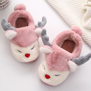 Pantofole Natalizie a Forma di Animale Cartoonesco, Cervo Invernale in Peluche, Pantofole Personalizzate Morbide <span class=keywords><strong>per</strong></span> Bambini e Ragazze - Product Image 6