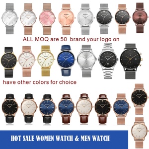 Montre-bracelet pour homme BESSERON 42 mm en acier inoxydable, design minimaliste or rose, mouvement Ronda, logo personnalisé, bracelet en cuir 20 mm de large - Product Image 4
