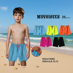 NuvoleTTa Costume da bagno per ragazzi Taglia 4 6 8 10 12 Pantaloncini da bagno a tinta unita ad asciugatura rapida per bambini Abbigliamento da spiaggia Abbigliamento casual - Product Image 3