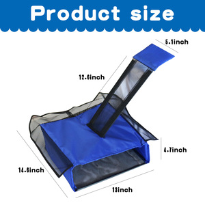 Separador de Hojas para Piscina, Rampa de Escape para Animales, Tela Oxford Azul, PVC Duradero, Red de Limpieza de Malla Fina, Herramienta de Rescate para Animales Pequeños - Product Image 5