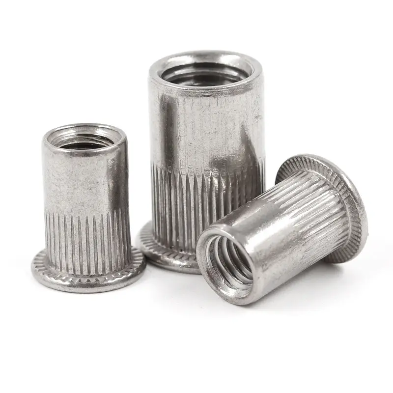 Remache tuerca rivnut M3 M4 M5 M6 M8 M10 M12 flat head knurled threaded insert rivet nut