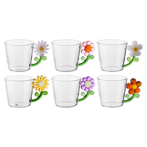 Juego de Tazas de Agua de Vidrio Borosilicato Aislado de Alta Gama, Transparente, con Asa, Resistente a Altas Temperaturas, para el Desayuno y Café en el Hogar - Product Image 6