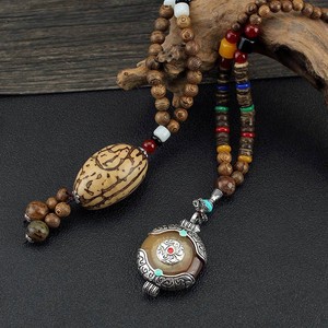 Collar Étnico de Estilo Tibetano con Cadena Larga de Aleación y Madera, Unisex, Regalo, 1 Pieza (Color Aleatorio) - Product Image 5