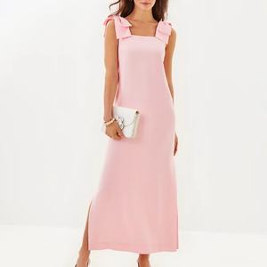 Vestido Maxi de Moda para Mujer con Lazo, Estilo Francés, Ajustado, Sexy, para Fiesta o Playa - Product Image 1