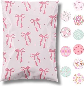 Sobres de Poliéster para Envíos, Paquete de 100, Bolsas de Envío Resistentes al Agua con Cierre Autoadhesivo, Sobres de Correo Resistentes a Desgarros con Diseño de Lazos Rosas - Product Image 2