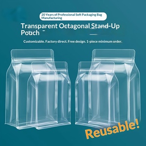 Bolsas <span class=keywords><strong>de</strong></span> Embalaje <span class=keywords><strong>de</strong></span> Alimentos Transparentes, Selladas, <span class=keywords><strong>de</strong></span> Ocho Lados, Reutilizables, Universales para Granos Integrales, <span class=keywords><strong>Cereales</strong></span>, Té y Regalos - Product Image 5
