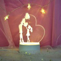 Lampe de nuit numérique LED 3D en plastique écologique avec impression numérique, motif fleurs de rose, cadeau pour la Saint-Valentin 2026 pour enfants et adultes, mères/pères/épouses