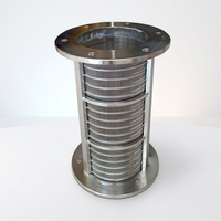 Cylindre filtrant en fil de cône en acier inoxydable 304 316L, surface brossée, poignée en U, bride à boulon pour boîtier de récipient de laboratoire