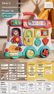 Jouet éducatif pour les premiers apprentissages, en plastique TPE/TPR, tableau d'activités, voiture à piles rechargeables, pour les enfants de 13 à 24 <span class=keywords><strong>mois</strong></span>, développement de la motricité fine, 3C - Product Image 6