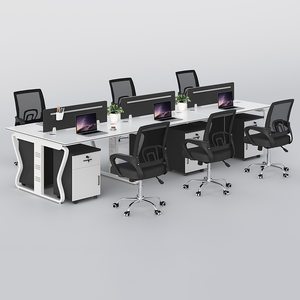 Escritorio de Oficina Moderno para 2, 4 o 6 Personas con Divisiones, Mesa de Computadora Modular para Personal con Gabinetes para Oficina Abierta - Product Image 5