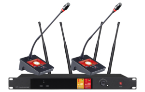 Sistema de Micrófono Inalámbrico de 2 Canales, Micrófono de Mano con Batería AA, Conector XLR, Pantalla OLED, Alcance de 200M, para KTV, Karaoke, Transmisión en Vivo - Product Image 4