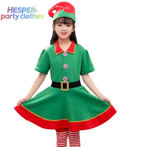 HESPER <b>Mini</b> Sexy Christmas Elf Costume Kids Christmas Costume Carnival Party Clothes Canary Velvet Dress up Clothes Gift - Product Image 1