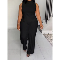 Tenue décontractée grande taille : Ensemble haut sans manches et pantalon assorti