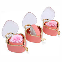 Nouvelle Arrivée : Boîte à Bijoux Cœur avec Rose Éternelle et Collier, Coffret Cadeau Saint-Valentin pour Bague et Collier, Dropshipping