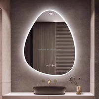 Miroir LED intelligent pour salle de bain, personnalisé, moderne, anti-buée, sans cadre, en verre, à fixation murale, avec interrupteur tactile, en vente