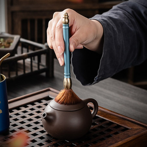 Juego de Té de Cobre Puro Oogishido, Seis Caballeros, Hoja de Albaricoque, Utensilios Coloridos para Preparar y Servir Té - Product Image 3