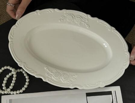 White 12inch oval plate