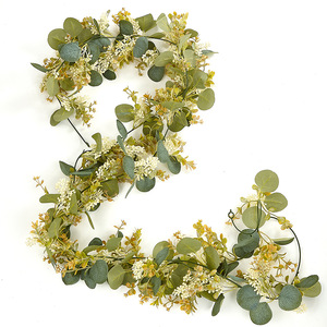 Guirlande <span class=keywords><strong>de</strong></span> feuilles d'eucalyptus <span class=keywords><strong>de</strong></span> 2 mètres, décoration suspendue pour mariage, fleurs artificielles, <span class=keywords><strong>chemin</strong></span> <span class=keywords><strong>de</strong></span> <span class=keywords><strong>table</strong></span> - Product Image 1