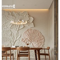 Panneau mural 3D GRG, art sculptural moderne pour la décoration de maisons de luxe