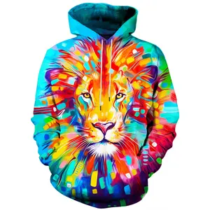 Hoddies For Men Clothing 3D Animal Lion Tiger Printed New in Hoodies Women Harajuku Fashion y2k Pullover