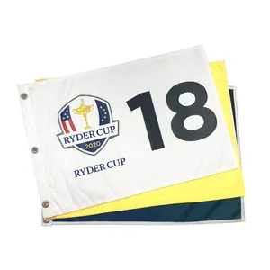 Customized Nylon Polyester Cotton Golf Pin Flag Banner With Printed Embroidered Logo