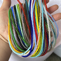 Perles de verre 3 mm, couleur unie, multicolores, perles en vrac pour la fabrication artisanale de bracelets, colliers, fournitures de bijoux vintage