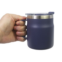 Gobelet isotherme en acier inoxydable de 12 oz pour vin et café, tasse de 16 oz avec couvercle à boire directement et poignée