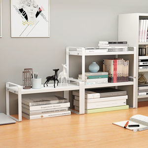<b>Desktop</b> Multi Tiered Book And Pen Holder <b>Shelf</b> 2 Tier Standing Office Organizer For Desk Storage - Product Image 3