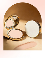 Vente en gros : Étui compact de luxe écologique rose doré pour fard à paupières, emballage cosmétique vide, conteneur de blush, étui à poudre avec miroir