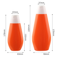 Emballage cosmétique pour soins de la peau, flacon en plastique HDPE de couleur orange de 200 ml et 400 ml avec bouchon à rabat pour lait corporel et crème