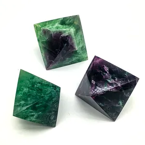 Factory Price Natural crystal fluorite octagon carving crystal crafts green fluorite cube Crystal for Fengshui decoration