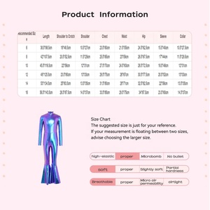 Trajes de Baile Metálicos para Niñas de 6 a 16 Años, Mono con Pantalones Acampanados para Baile Profesional, Fiestas Temáticas y Actuaciones en Escenario - Product Image 6