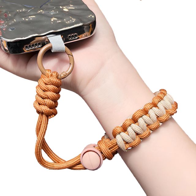 Fashion Paracord Phone Wrist Strap Adjustable Braided Mobile Lanyard Anti Drop Hand Strap Anti-Lost Keychain Holder