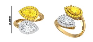 Bague de fiançailles exclusive en diamant de laboratoire de 1 carat Bague de mariage en or 18 carats VS clarté pour femmes et hommes - Product Image 3