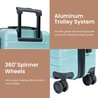 Direktverkauf ab Werk Leichtgewichtige Moderne Carry-On Spinner-Koffer Trolley-Reisetasche ABS+PC Wasserdichtes Langlebiges Gepäck 360°