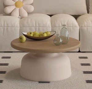 طاولة قهوة خشبية زخرفية رائجة للمنزل والمكتب وغرفة الطعام، تصميم بسيط، طاولة قهوة خشبية مستديرة عصرية - Product Image 2