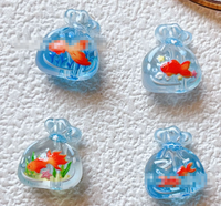 Breloques en résine 3D thème Océan d'été, mignonnes, en forme de poisson rouge porte-bonheur, pendentifs Feng Shui pour la fortune, pour boucles d'oreilles, bracelets et bijoux DIY
