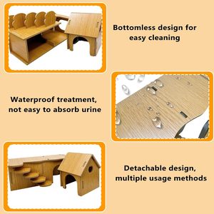 Escondite para Hámster con Escalera, Laberinto de Madera de Doble Capa para Hámster Enano, Túnel con Múltiples Cámaras, Decoración para Hábitat - Product Image 6