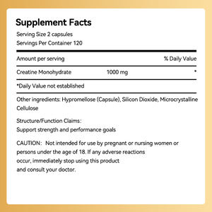 Greenpie 100% capsules d'extrait de plante monohydrate de créatine pure pour un gain musculaire plus rapide après le pré-entraînement pour femmes et hommes - Product Image 2