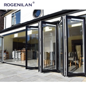 Rogenilan AS2047 CE <span class=keywords><strong>Porte</strong></span> Pliante Accordéon Extérieure en <span class=keywords><strong>Aluminium</strong></span> à Double Vitrage Faible Émissivité, Coulissante pour Balcon ou Patio - Product Image 2