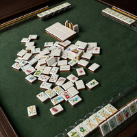 Nouvelle collection 2026 : Jeu de tuiles de Mahjong américain en acrylique gravé et sculpté – Cadeau idéal pour le divertissement et les jeux de société (Mahjong, Échecs, Café à Paris)