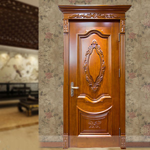 ประตูไม้แกะสลักสไตล์ย้อนยุคสำหรับวิลล่าการออกแบบกันเสียงกันเสียงสำหรับห้องนอนห้องนอนการออกแบบประตูไม้แบบกำหนดเอง - Product Image 5