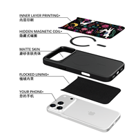 Coque de téléphone AG Feeling Black Edge avec motif Lapin de la Lune doré pour iPhone 17, 17 Pro Max, 16 Pro, 15 – Coque magnétique